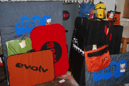 Lots of bouldering pads