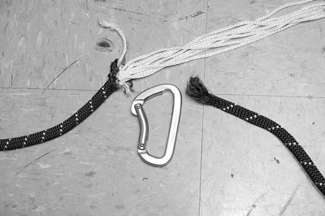 Rope cut by carabiner that needed retired